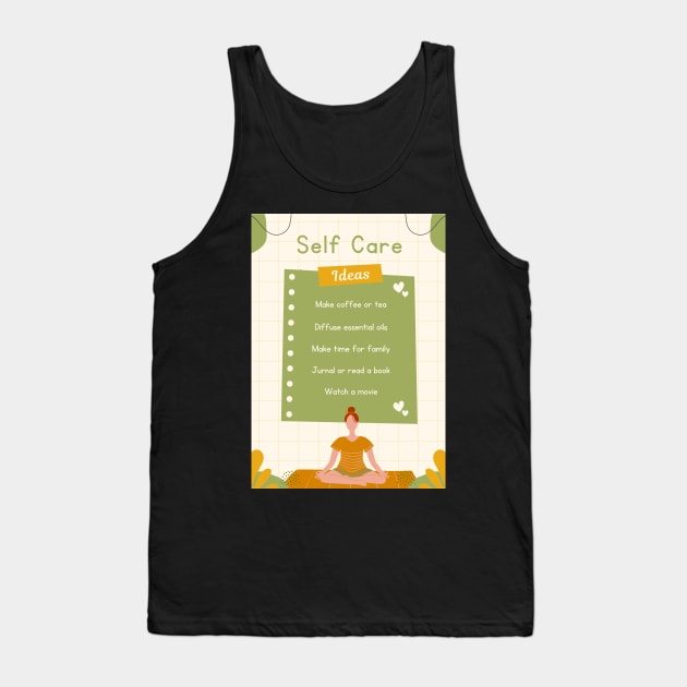 Cream Cute Aesthetic Self Care Poster Tank Top by modrenmode